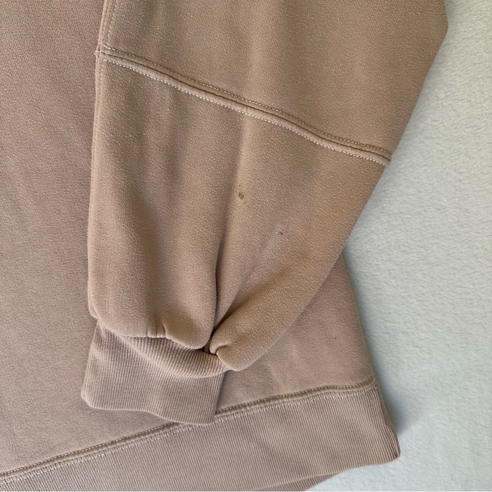 Abercrombie & Fitch Crewneck Soft Tan Pink Sweatshirt Oversized Women’s Size S - Picture 2 of 4